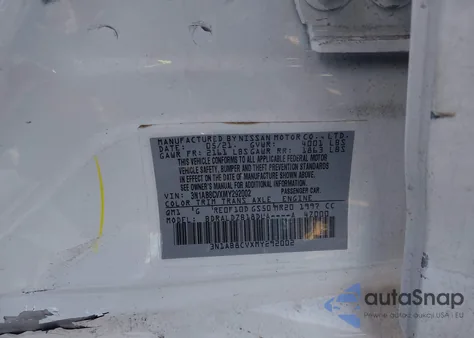 2021 Nissan Sentra Sv Xtronic Cvt из США, поврежденный, VIN 3N1AB8CVXMY292002